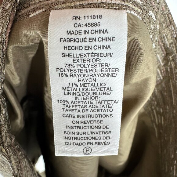 Michael Kors Brocade Mini Skirt 2 Textured Metallic Tweed Tan Cream - Picture 6 of 6